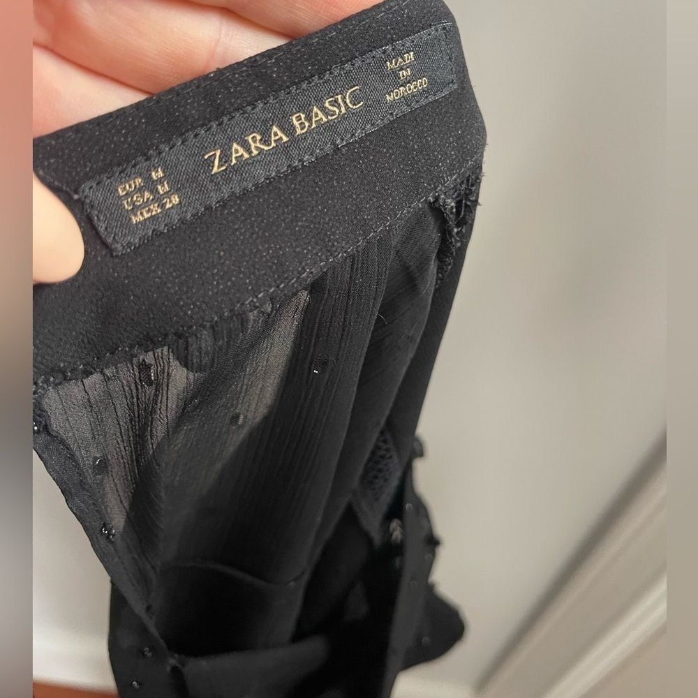 Zara Black Semi Sheer Blouse - Picture 10 of 10